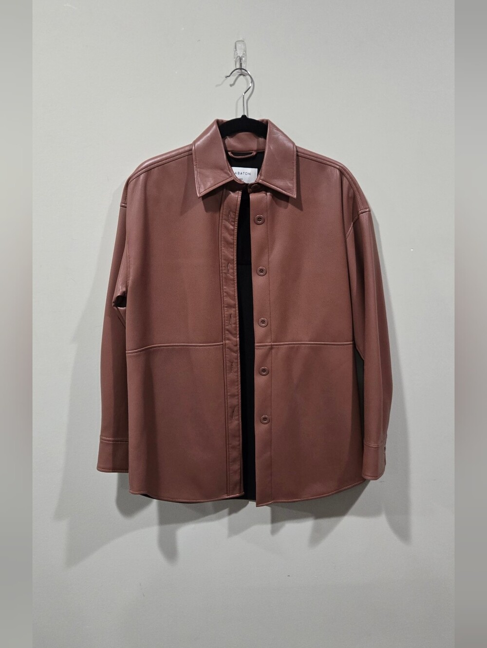 Unbranded Men's Faux Leather Shirt Jacket in Dusty Rose Fall autumn Date Night